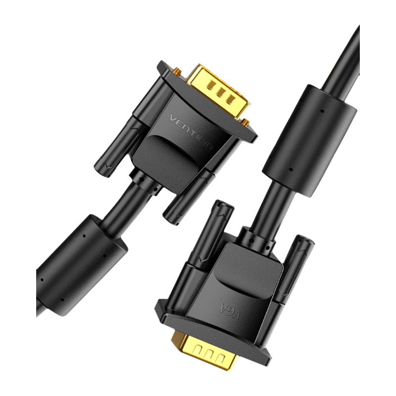 Vention® VGA(3+6) Male to Male Cable with ferrite cores 5M Black (DAEBJ)