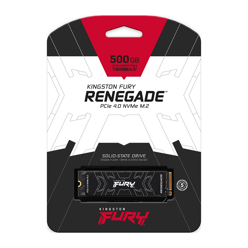 Kingston Fury Renegade 500GB PCIe Gen 4.0 NVMe M.2 Internal Gaming SSD SFYRS/500G