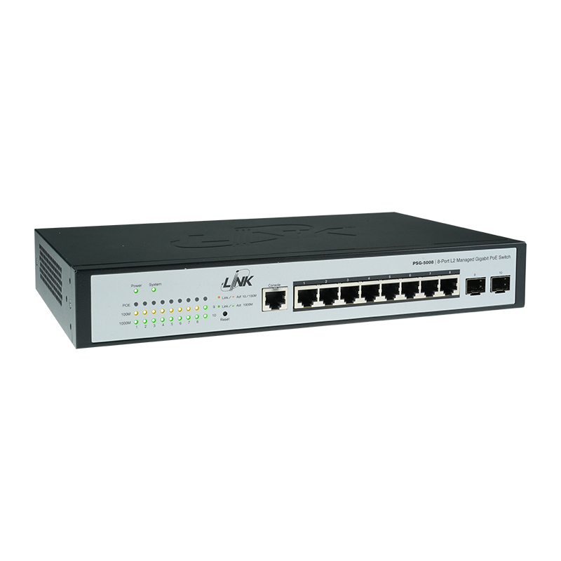 LINK 8 - Port L2 Managed Gigabit PoE Switch (AC 70W) (PSG-5008)