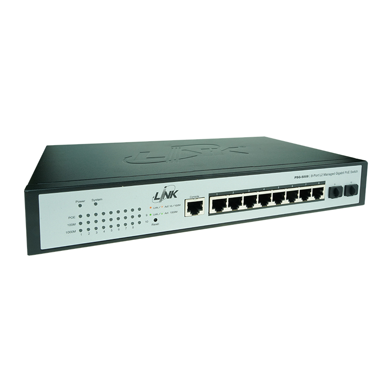 LINK 8 - Port L2 Managed Gigabit PoE Switch (AC 70W) (PSG-5008)