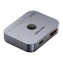 Vention®2-Port Bi-Directional 8K HDMI Switcher Gray Aluminium Alloy Type (AKPH0)