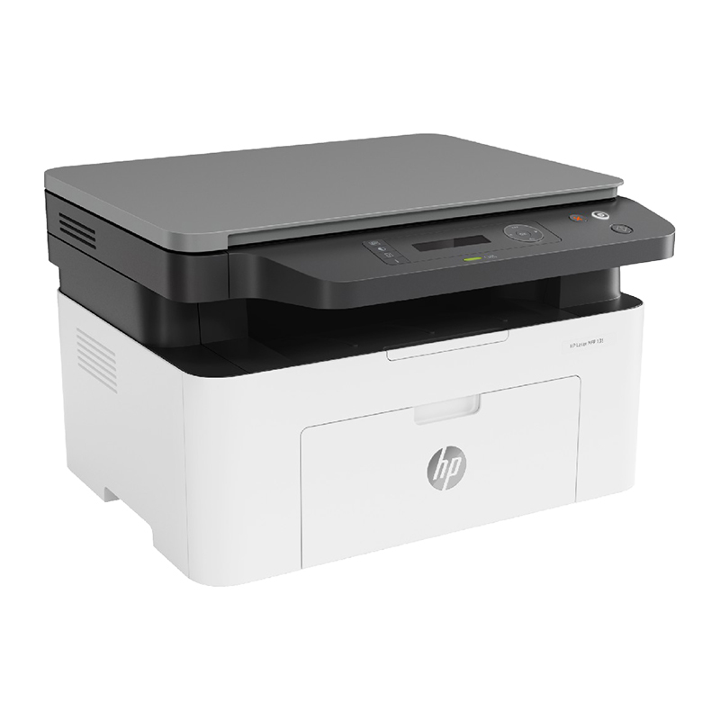 HP Laser MFP 135w Printer (107A Toner) | Functions: Print, Scan, Copy; Print Speed: 21 ppm (black); Connectivity: USB, Wi-Fi; Replacement toner: HP 107A Toner