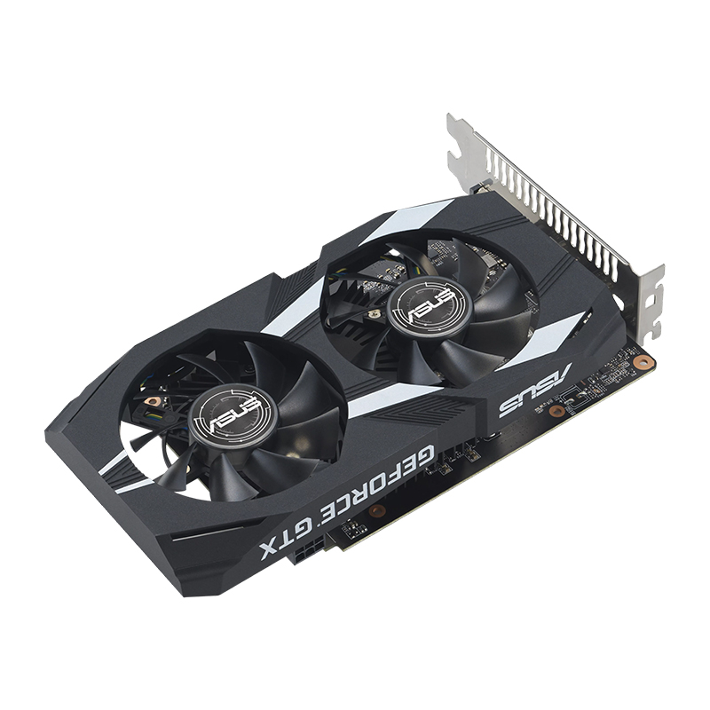 ASUS Dual GeForce® GTX 1650 OC Edition 4GB GDDR6 EVO Graphics Card (DUAL-GTX1650-O4GD6-P-EVO) | DVI-D x1, HDMI 2.0b x1, DisplayPort 1.4a, x1, HDCP Support 2.2