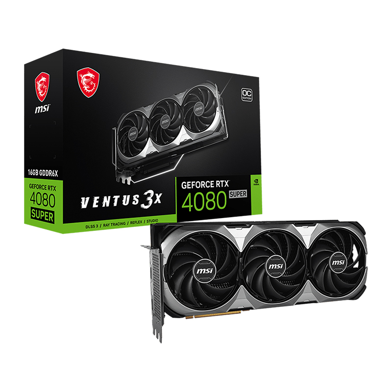 MSI GeForce RTX™ 4080 SUPER VENTUS 3X OC 16GB GDDR6X Graphics Card (DisplayPort x2, HDMI x2) - 912-V511-233