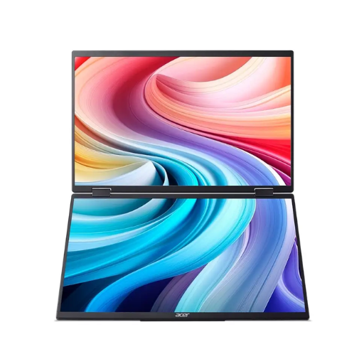 Acer PD163Q bmiuux 15.6" FHD Portable Dual Monitor | FHD1920x1080, 60Hz, IPS, 250 nits, 8ms, 2x USB 3.1, 1 x Mini HDMI, 1 x Audio, Black