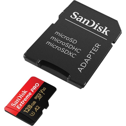 SanDisk Extreme PRO microSDXC UHS-1 Card 128GB with Adapter (SDSQXCD-128G-GN6MA)