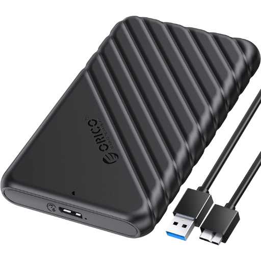 ORICO 2.5'' Portable Hard Drive Enclosure - Black (25PW1-U3-BK-BP-HW) 