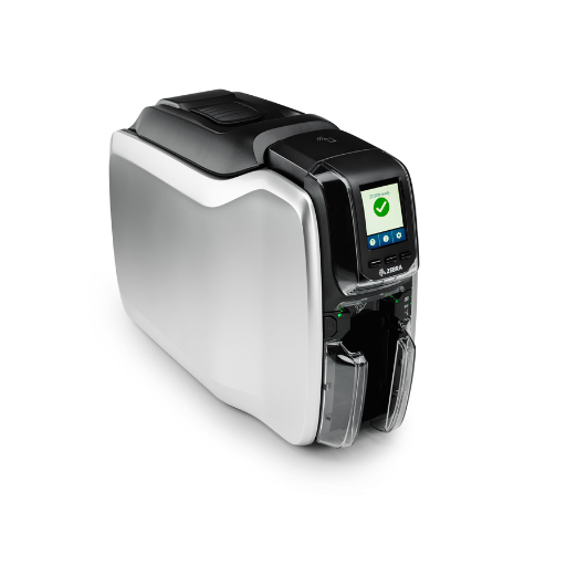 Zebra ZC300 Dual Side ID Card Printer ZC32-000C000EM00 | UK/EU Cords, 300 dpi Print Speed, USB 2.0 & Ethernet 10/100 Connectivity, Color LCD, Ribbon, 1500 Images, Silver  