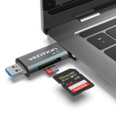 Vention® USB3.0 Multi-function Card Reader Gray Metal Type (CCHH0)