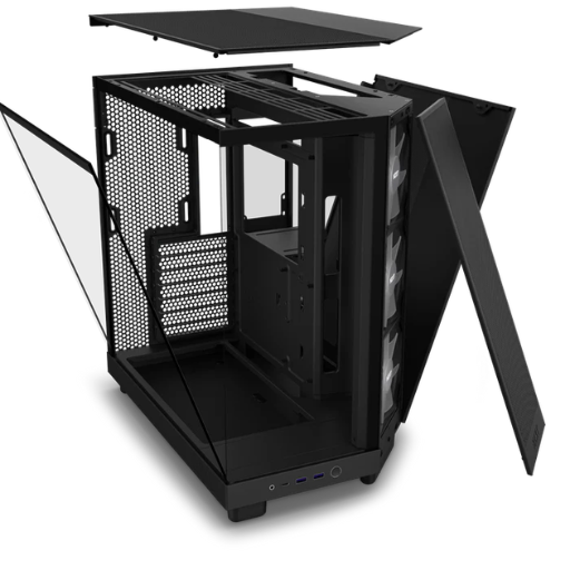 NZXT H6 Flow RGB Compact Dual-Chamber Mid-Tower Airflow Case Black (CC-H61FB-R1) 