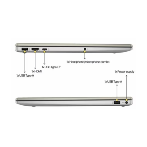 HP 15-fd0617TU Laptop (BT1V1PA) | Intel® Core™ 5 120U, 8GB DDR4 3200 MHz RAM, 512GB PCIe® NVMe™ SSD, 15.6" FHD (1920x1080), IPS, Intel® UHD Graphics, Office Home 2024 + M365 Basic, Windows 11 Home, Warm Gold