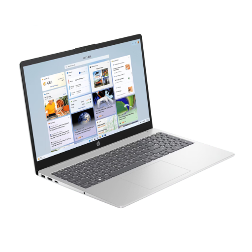 HP 15-fd0621TU Laptop (BT2H4PA) | Intel® Core™ 5 120U, 8GB DDR4 3200 MHz RAM, 512GB PCIe® NVMe™ SSD, 15.6" FHD (1920x1080), IPS, Intel® UHD Graphics, Office Home 2024 + M365 Basic, Windows 11 Home, Natural Silver