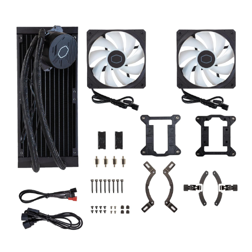 Cooler Master MasterLiquid 240L Core 240mm Close-Loop AIO Liquid Cooler | ARGB Sync, Gen S Coldplate Pump, 120mm PWM, CryoFuze 14W/mK, AMD Ryzen AM5/AM4, Intel LGA1700/1200 (MLW-D24M-A18PZ-R1), Black (MLW-D24M-A18PZ-R1)