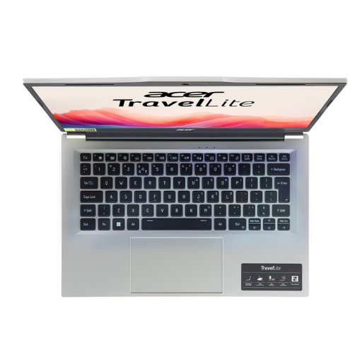 Acer TravelLite TL14-52M Laptop | Intel Core i5-1335U, 8GB DDR4 3200MHz RAM, 512GB PCIe NVMe SSD, 14" FHD (1920 x 1080), TFT, Anti-Glare Display, Intel Iris Xe Graphics, DOS, Silver