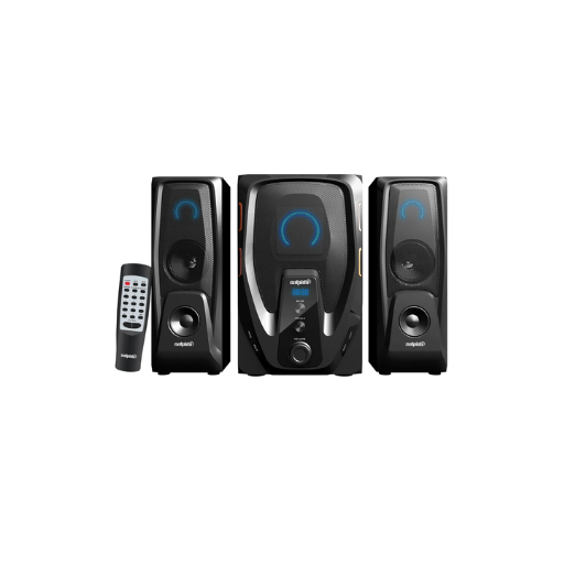 Salpido G6 CORE 2.1 Multimedia Speaker (Black) | Subwoofer, Bluetooth, FM, USB/SD, LED display, Lighting, RC