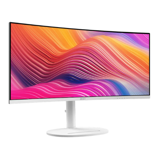 MSI Modern MD342CQPW 34'' Curved Gaming Monitor | UWQHD (3440 x 1440), VA, 1ms (MPRT) / 4ms (GtG), 21:9, 120Hz, 300nits, AMD FreeSync™ Premium, 1x DP, 2x HDMI, 1x Type-C, White