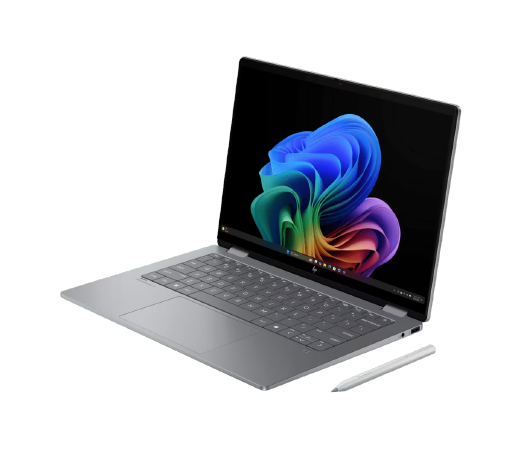 HP OmniBook X Flip 14-fk0121AU 2-in-1 Laptop (D4QP4PA) | AMD Ryzen™ AI 7 350, 16GB LPDDR5x 7500 MT/s RAM, 512GB PCIe NVMe SSD, 14" 2K (1920 x 1200), IPS, Touch Display, AMD Radeon™ 860M Graphics, M365 Basic + Office Home 2024, Windows 11 Home, Meteor Silver (Stylus Pen Included)