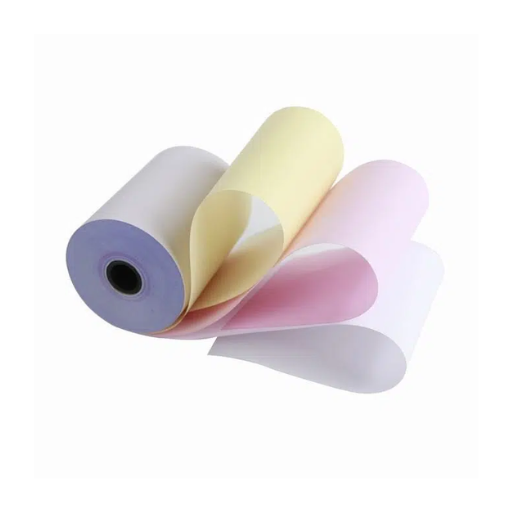 3 Ply NCR Paper Roll 76mm x 70mm x 12mm (W/Y/P) Blue (Brown) 50 Rolls/Box - Thick Paper