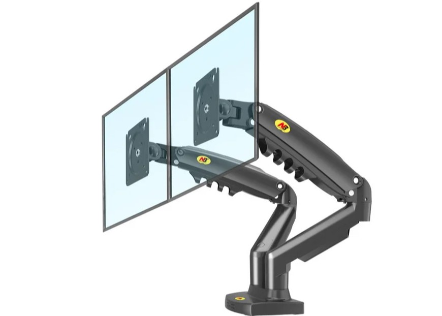 NB North Bayou Gas Strut Desktop Dual Monitor Arm F160 - 17”-27”