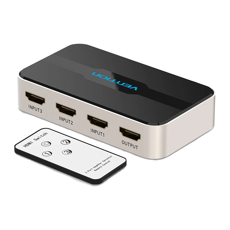 Vention 3-In-1 Out HDMI Switcher with Audio Separation