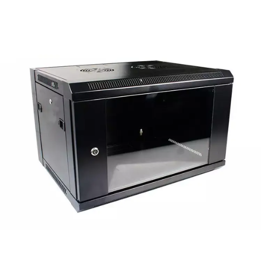 Network wall mount rack: Dual Section Cabinet, Height 12U, width 600mm, depth 450+100mm, Black