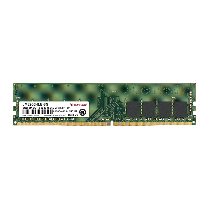 Transcend 8GB DDR4 3200MHz 1R x 16 U-DIMM Desktop RAM (JM3200HLG-8G)