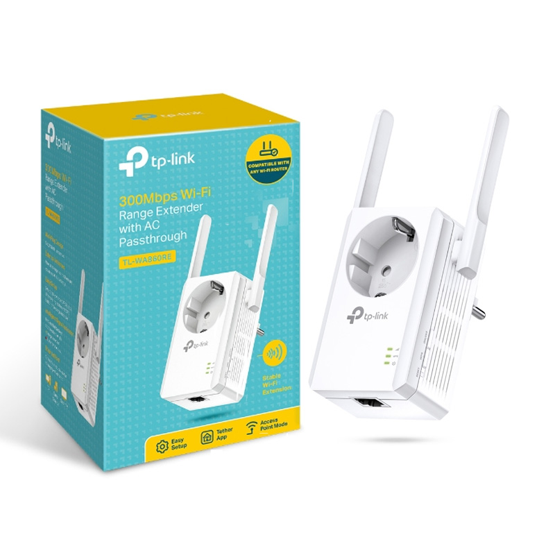TP-Link TL-WA860RE 300Mbps Wi-Fi Range Extender with AC Passthrough