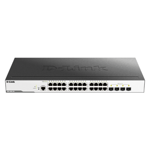 D-Link DGS-3000-28L 28-Port Layer 2 Managed Gigabit Switch (24 x Gigabit RJ45 Ports, 4 x SFP Fiber Uplink Ports) 
