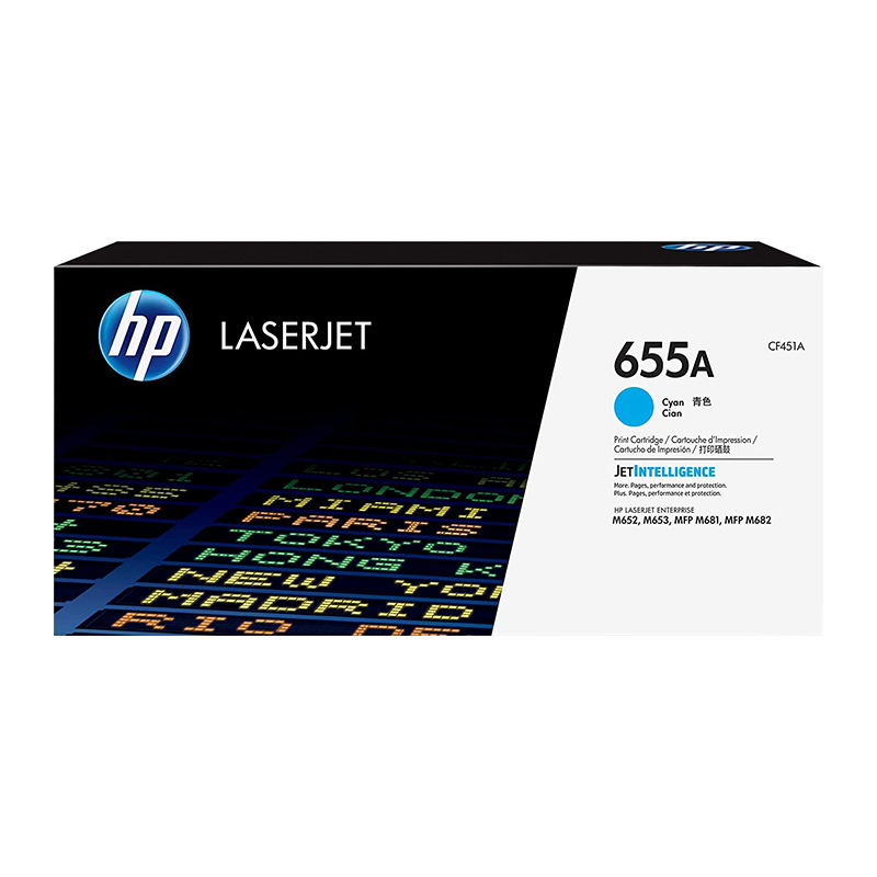 HP 655A CF451A Cyan Original LaserJet Toner Cartridge