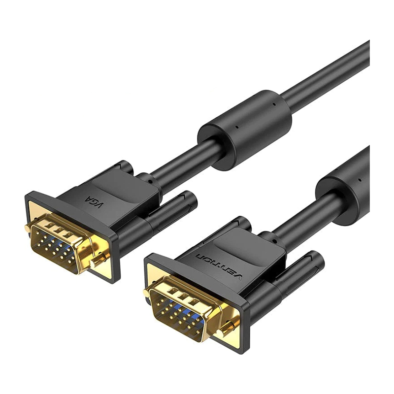 Vention® VGA (3+6) Male to Male Cable with ferrite cores 5M Black (DAEBJ)