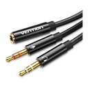 Vention® 2*3.5mm Male to 4 Pole 3.5mm Female Audio Cable 0.3M Black ABS Type (BBTBY)