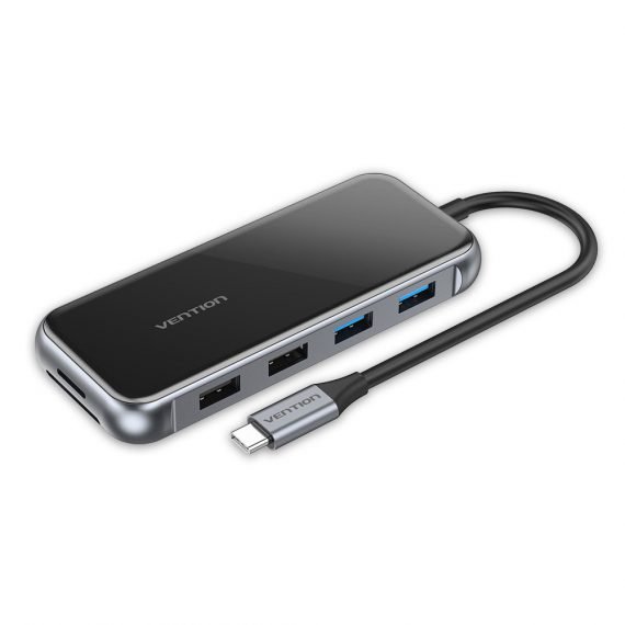 Vention® Multi-function 10-IN-1 USB-C to HDMI/VGA/USB3.0*2/USB2.0*2/RJ45/TF/SD/PD Docking Station (TFGHB)