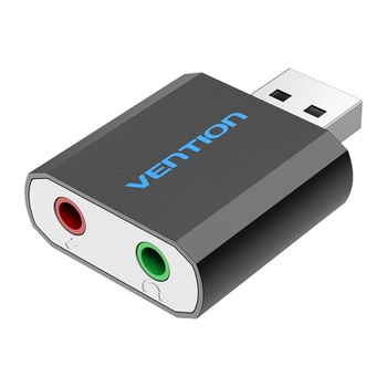 [SC135] Vention® USB External Sound Card Black Metal Type (VAB-S17-B)