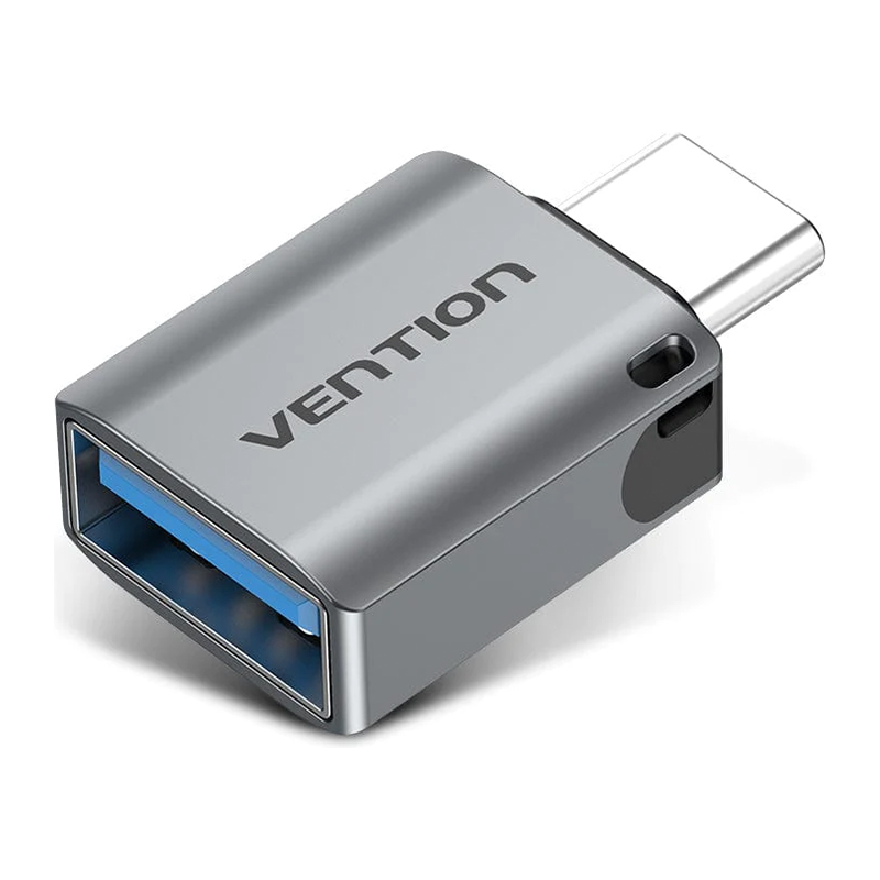 Vention® USB-C Male to USB 3.0 Female OTG Adapter Gray Aluminum Alloy Type (CDQH0)