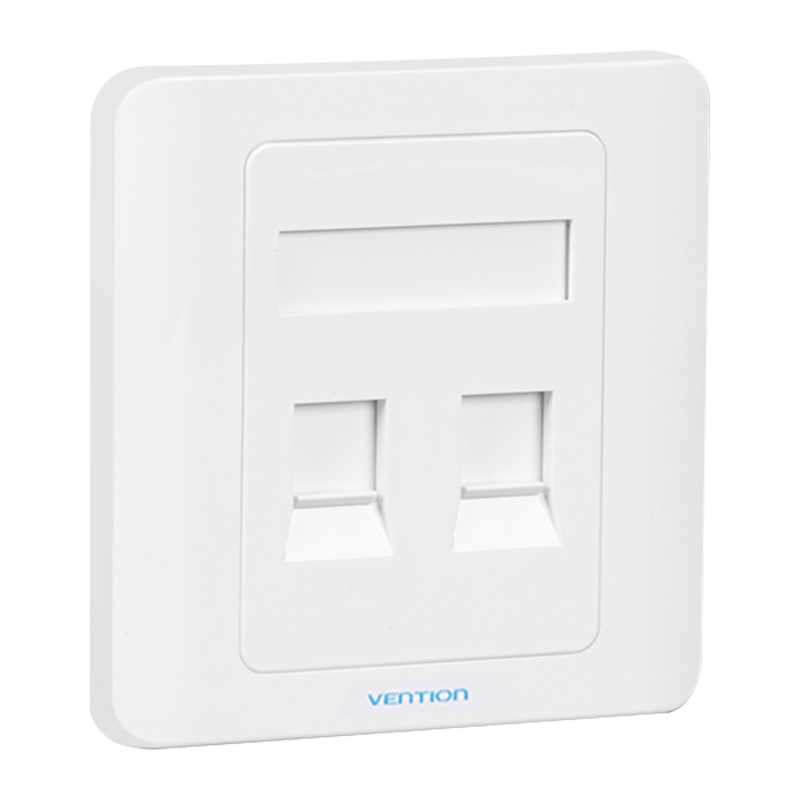Vention® 2 Port keystone Jack Wall/Face Plate White 86 Type (IFBW0)
