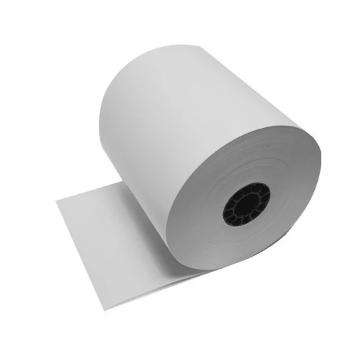 1 Ply Eco White Paper (76mm x 65mm x12mm) - 100rolls / box