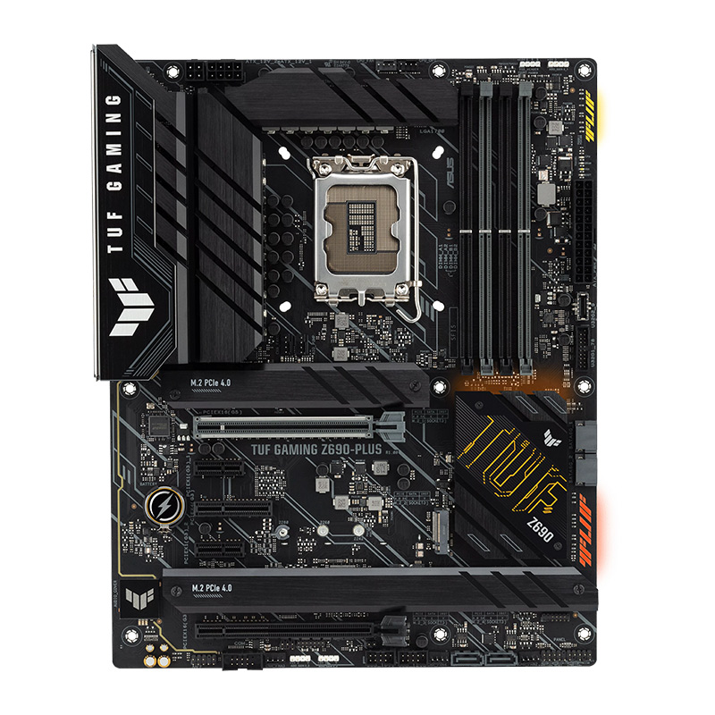 ASUS TUF Gaming Z690-Plus ATX Motherboard - WiFi D4 LGA1700(Intel 12th Gen) (PCIe 5.0, DDR4,4xM.2/NVMe SSD,14+2 power stages,WiFi 6,2.5Gb LAN,front USB 3.2 Gen 2 Type-C,Thunderbolt 4,ARGB headers)