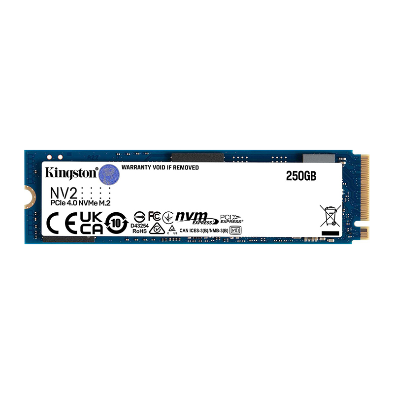 Kingston NV2 NVMe™ PCIe 4.0 Gen 4x4 M.2 2280 SSD 250GB - SNV2S/250G