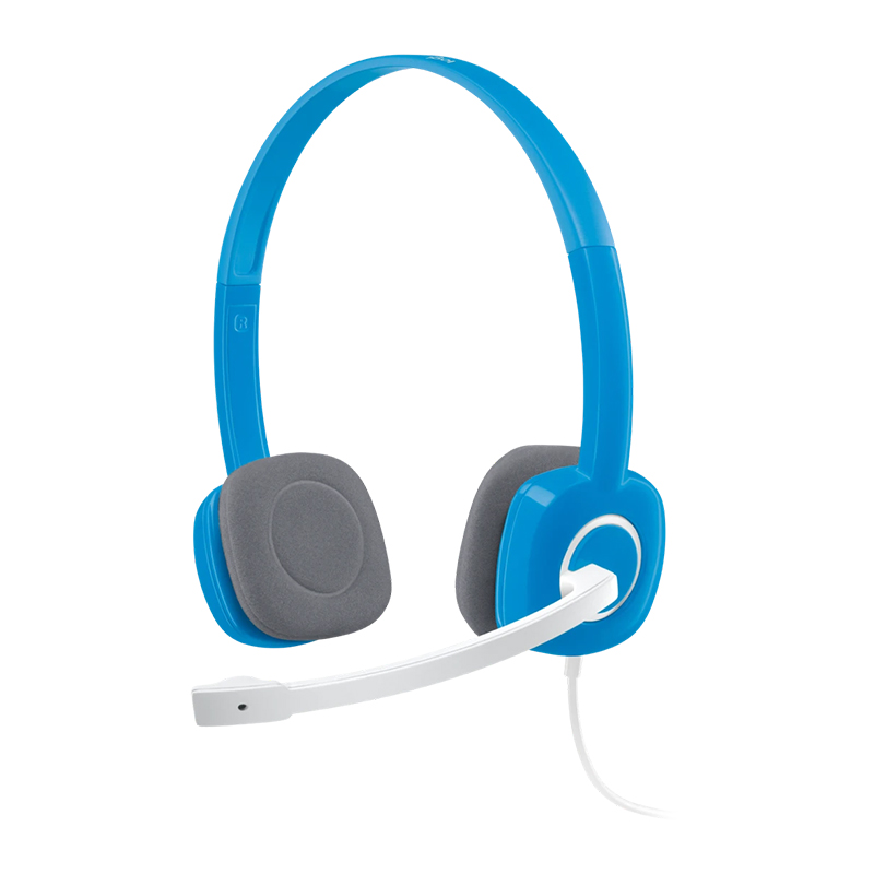 Logitech H150 Stereo Headset with Noise-Cancelling Mic - Sky Blue (981-000454)