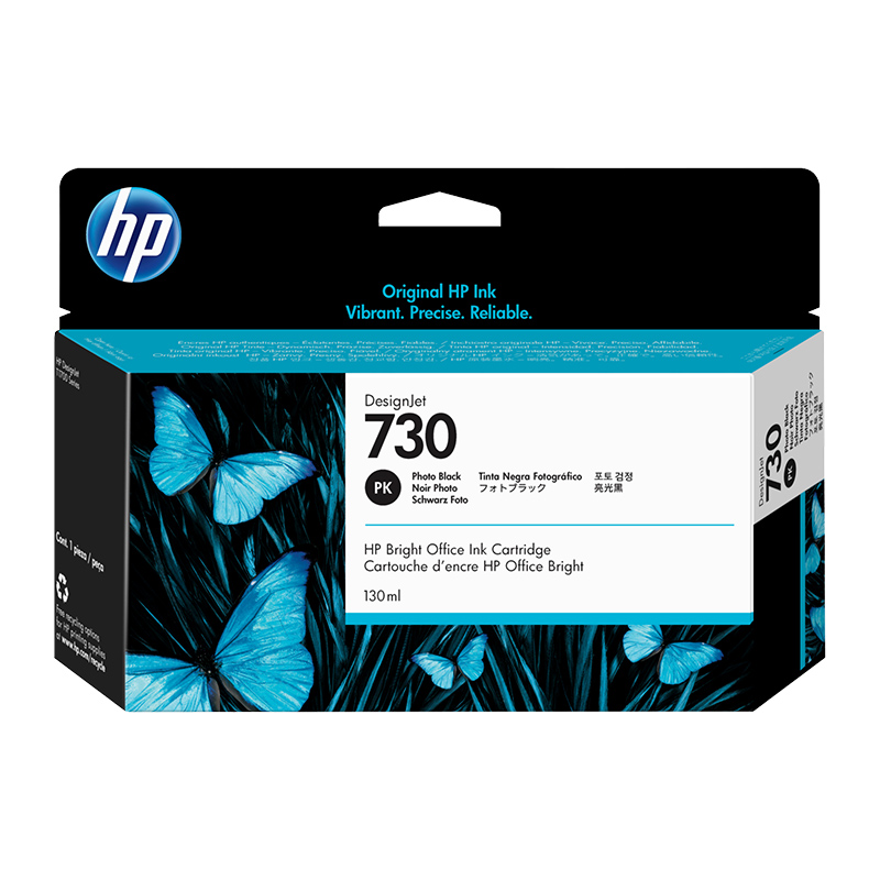 HP 730 130-ml Photo Black DesignJet Ink Cartridge (P2V67A)