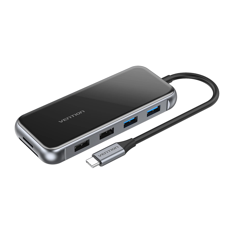 Vention Multi-function 10-IN-1 USB-C to HDMI/ VGA/USB3.0*2/USB2.0*2/RJ45/TF/SD/PD Docking Station (TFGHB)