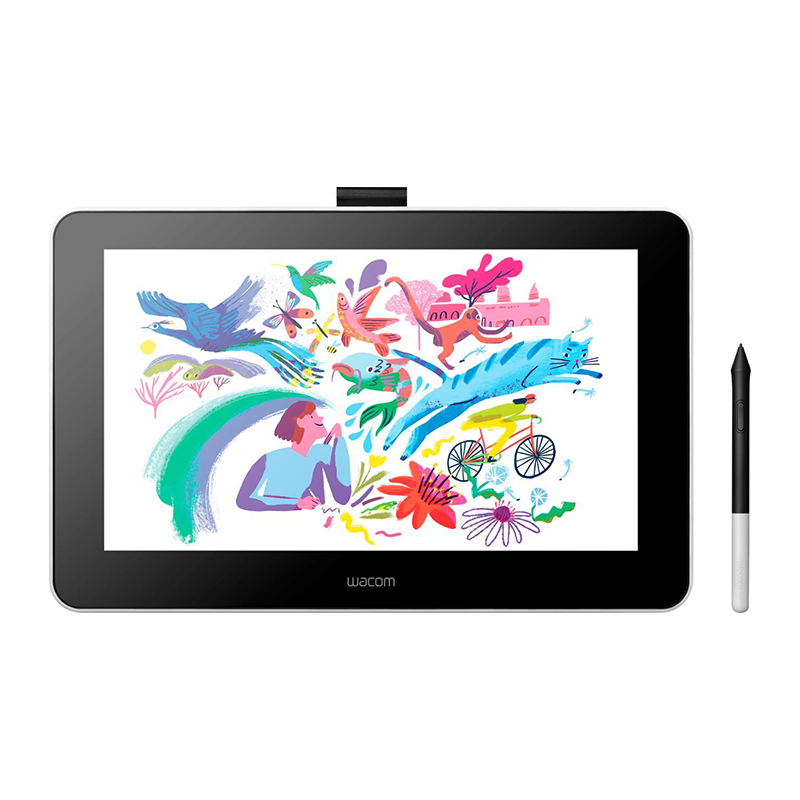 Wacom One 13.3" Creative Pen Display Drawing Tablet - Flint White