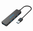 Vention® 4-Port USB 3.0 Hub With Power Supply 0.15M Black (CHLBB)