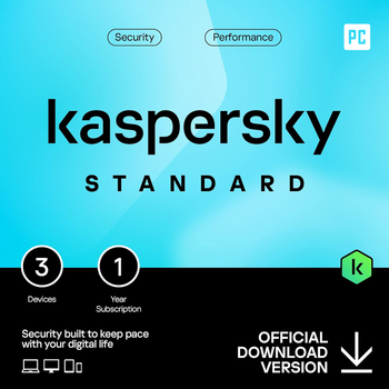 [SFT387] Kaspersky Standard - 3 Users 1 Year Subscription (ESD card)