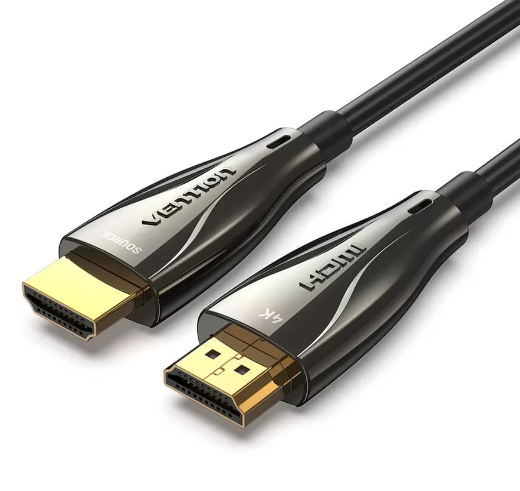 Vention® Fiber Optical 4K HDMI Cable Black Zinc Alloy Type 15 Meters (ALABN)