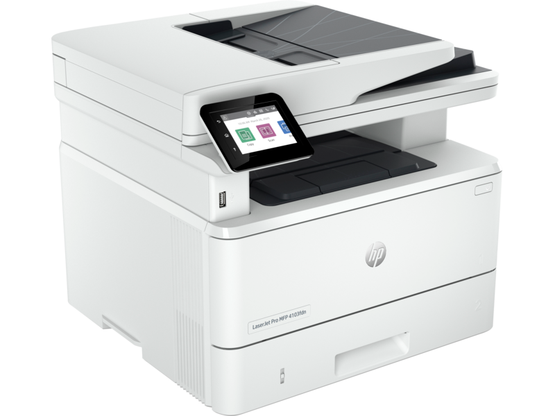 HP LaserJet Pro MFP 4103fdn - Functions: Print, Copy, Scan, fax; Printing Colors: Black &amp; White , Print Speed: Up to 40 ppm; Print Quality: 1200 dpi; Duplex: Automatic; Media Sizes: A4; A5; A6; B5; Duty Cycle: Up to 80,000 pages; Toner: HP W1510A 151A