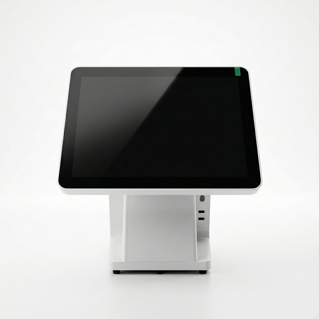 Q6 Dual Screen All-In-One Touch POS System | Core i3-4th, 4GB DDR3L RAM, 128GB SSD, 15" LCD screen, 10 point capacitive touch screen, Secondary LED 8 Customer Display, Color: Black/White, Windows7/10 system, 1 Power port, 1 HDMI, 1 VGA, 6 USB, 1 Lan, 2 Audio