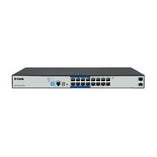 D-Link 18-Port Gigabit Smart Managed PoE+ Switch with 16 PoE+ Ports (8 Long Reach 250m) (DGS-F1210-18PS-E)