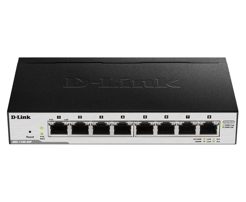 D-Link DGS-1100-08PV2 8-Port Gigabit PoE Smart Managed Switch