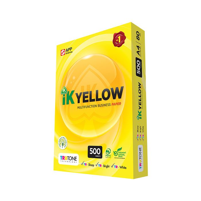 IK Yellow A4 Paper 80gsm - 500 Sheets